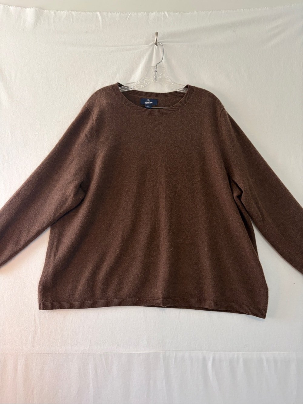 Lands' End Women's Brown Cashmere Crewneck Sweater